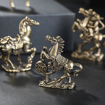 Zodijakski konj – metalna figura od mesinga, mala stolna dekoracija za dom i ured, ručna izrada, poklon