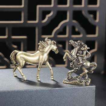 Zodijakski konj – metalna figura od mesinga, mala stolna dekoracija za dom i ured, ručna izrada, poklon