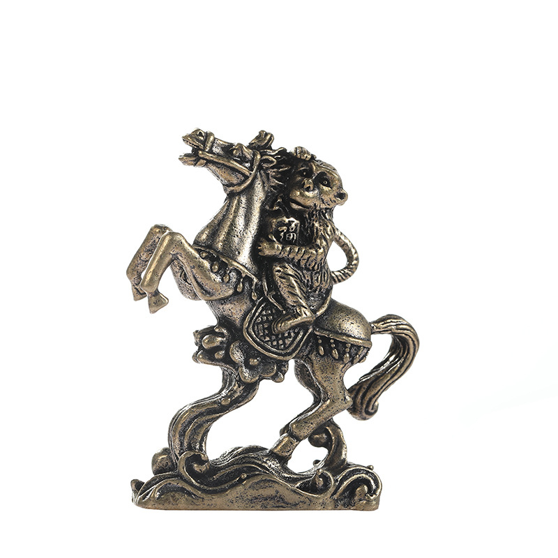 Zodijakski konj – metalna figura od mesinga, mala stolna dekoracija za dom i ured, ručna izrada, poklon