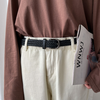 Korejski chic retro tkani kaiš bez rupa, širok za muškarce i žene, minimalistički studentski stil