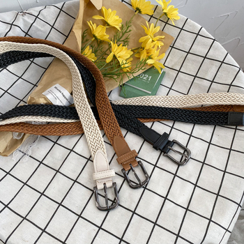 Korejski chic retro tkani kaiš bez rupa, širok za muškarce i žene, minimalistički studentski stil