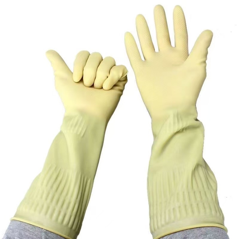 Extra dugačke latex rukavice za kućanstvo – 38 cm, vodootporne i otporne na masnoće, kuhinjske radne rukavice