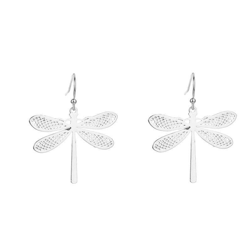 Vintage bakreni naušnice s dragonfly motivom, ružičasto zlat završetak