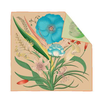 Šal od sintetičke svile s živopisnim floralnim uzorkom, dvostrani otisak, luksuzni ženski kvadratni šal, dvostruka namjena kao šal ili kao odjevni dodatak