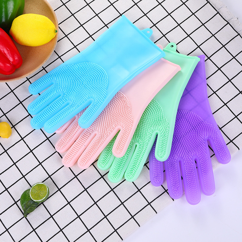 Silikonske kuhinjske rukavice – vodonepropusne, otporne na toplinu za pranje posuđa, duljina 30 cm, debelog sloja, jednobojne