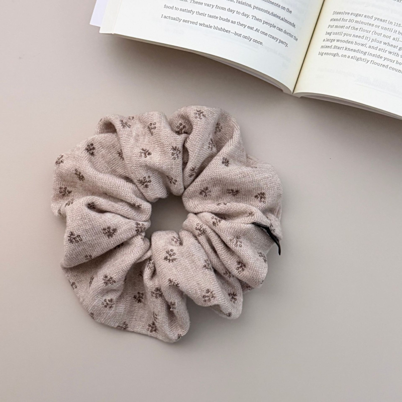 Korejskog stila pleteni cvjetni scrunchie s tiskom, elegantna gumica za kosu, ženski dodaci za kosu