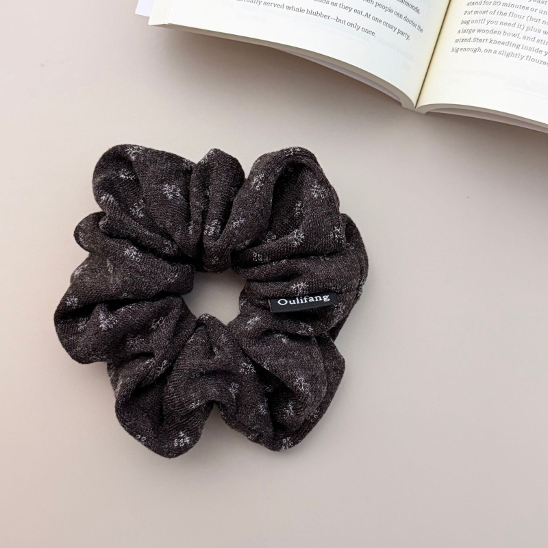 Korejskog stila pleteni cvjetni scrunchie s tiskom, elegantna gumica za kosu, ženski dodaci za kosu