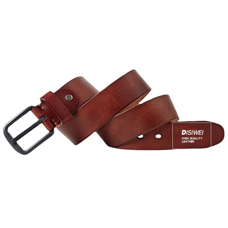 Disway Kožni kaiš od prvog sloja kože, oprana koža, kopča s iglom, unisex, širina 2-4 cm