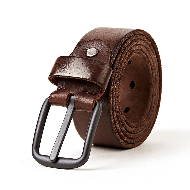 Disway Kožni kaiš od prvog sloja kože, oprana koža, kopča s iglom, unisex, širina 2-4 cm
