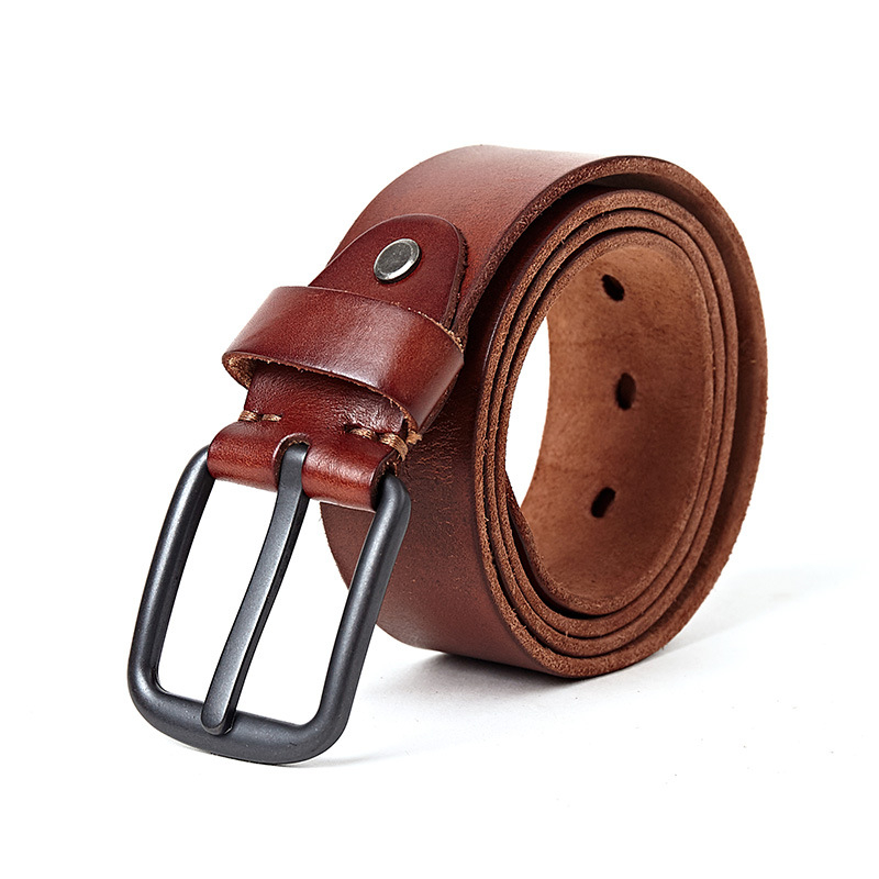 Disway Kožni kaiš od prvog sloja kože, oprana koža, kopča s iglom, unisex, širina 2-4 cm