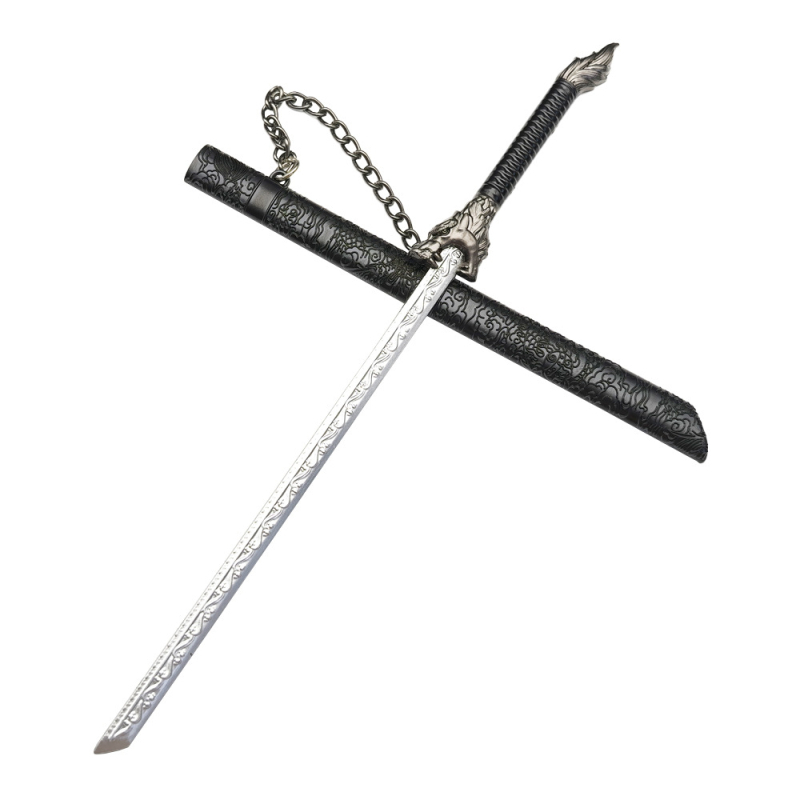22 cm metalni maket oružja s motivom zmajeve duše, metalna futrola, stolna dekoracija, tup oštrica