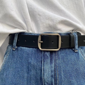 Vintage pojas od umjetne kože s kopčom na iglu u boji gunmetal, unisex, korejskog stila casual traperice