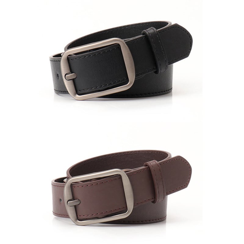 Vintage pojas od umjetne kože s kopčom na iglu u boji gunmetal, unisex, korejskog stila casual traperice