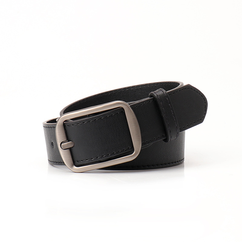 Vintage pojas od umjetne kože s kopčom na iglu u boji gunmetal, unisex, korejskog stila casual traperice