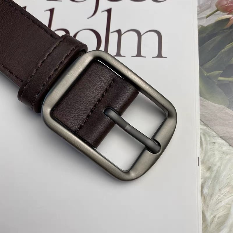 Vintage pojas od umjetne kože s kopčom na iglu u boji gunmetal, unisex, korejskog stila casual traperice