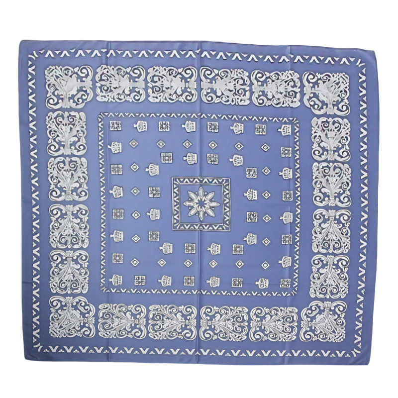 Ženski kvadratni šal 130 cm s Cashew otiskom, twill tkanina