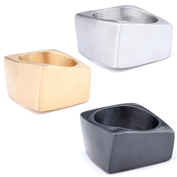 Prsten od titan čelika, minimalistički geometrijski kvadratni dizajn, unisex