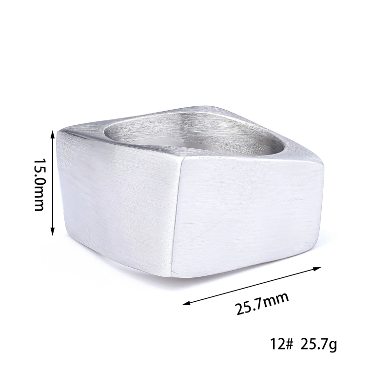 Prsten od titan čelika, minimalistički geometrijski kvadratni dizajn, unisex