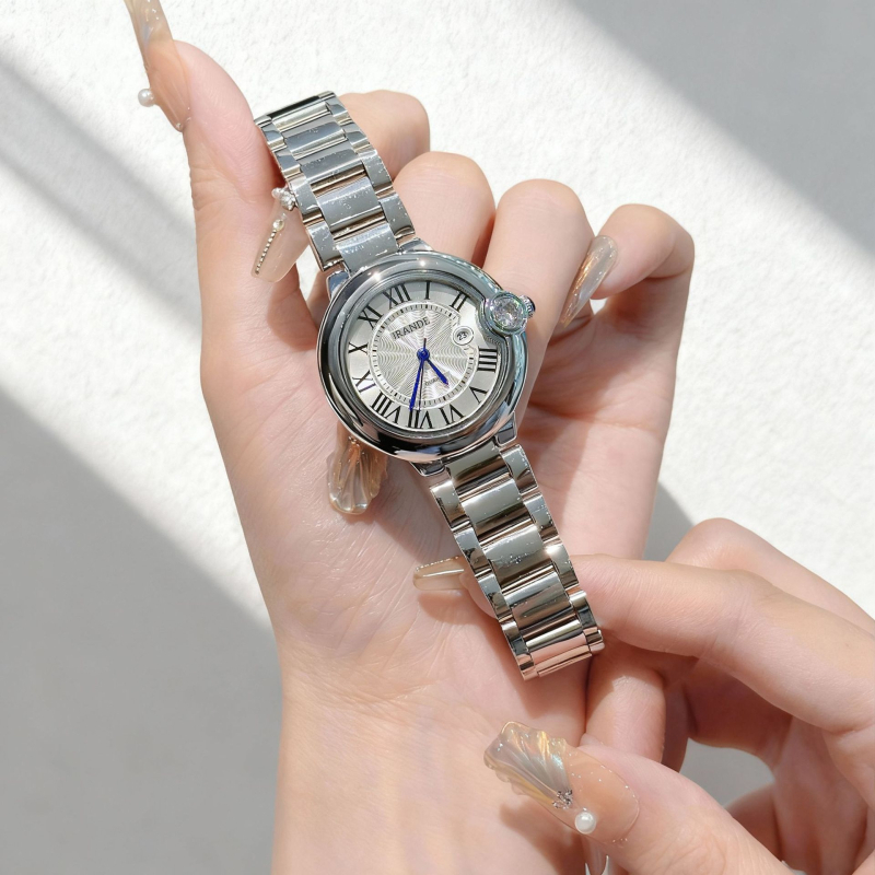 Gerandi Γυναικείο ρολόι Quartz H9780L-G — 35mm κυκλικός καντράν, 30m αδιάβροχο, μπράσελε από ανοξείδωτο ατσάλι, ορυκτό γυαλί, αναλογικός μηχανισμός, ημερολόγιο