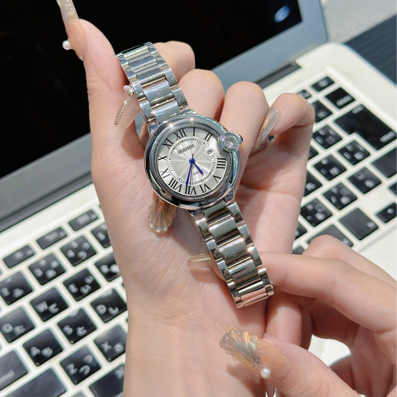 Gerandi Γυναικείο ρολόι Quartz H9780L-G — 35mm κυκλικός καντράν, 30m αδιάβροχο, μπράσελε από ανοξείδωτο ατσάλι, ορυκτό γυαλί, αναλογικός μηχανισμός, ημερολόγιο