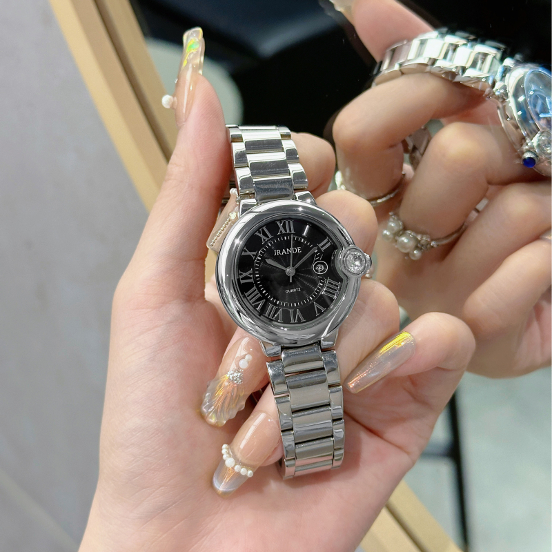 Gerandi Γυναικείο ρολόι Quartz H9780L-G — 35mm κυκλικός καντράν, 30m αδιάβροχο, μπράσελε από ανοξείδωτο ατσάλι, ορυκτό γυαλί, αναλογικός μηχανισμός, ημερολόγιο