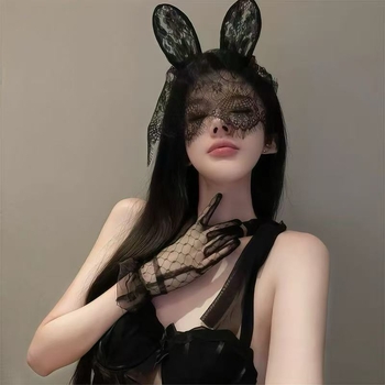 Čipkasti dijadem s mačjim ušima, za pranje lica i cosplay šminku