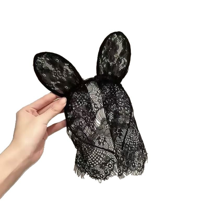 Čipkasti dijadem s mačjim ušima, za pranje lica i cosplay šminku