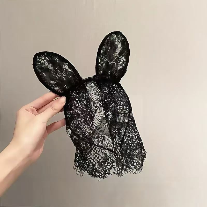 Čipkasti dijadem s mačjim ušima, za pranje lica i cosplay šminku