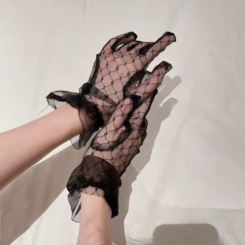 Čipkasti dijadem s mačjim ušima, za pranje lica i cosplay šminku