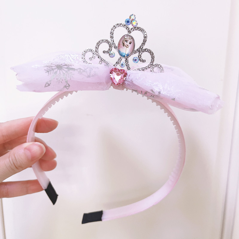 Set za kosu s tiarom princeze s kristalima: traka za kosu, ukosnice, gornji klips, bočni klips, organza mašna