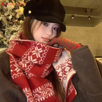 Pleteni šal u Fair Isle stilu, za žene i muškarce, vintage jacquard, dvostrani debeli vuneni šal za jesen i zimu