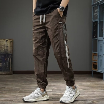Ανδρικά καλοκαιρινά jogger παντελόνια υψηλής ποιότητας 2025, αθλητικά‑casual, γρήγορο στέγνωμα, χαλαρή γραμμή, cropped μήκος