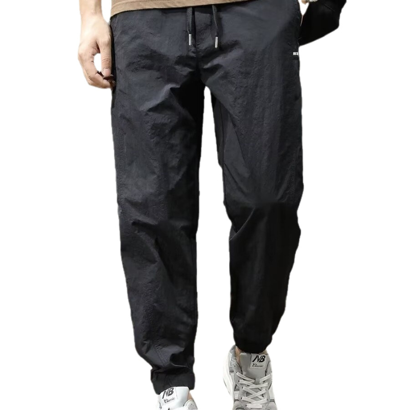 Ανδρικά καλοκαιρινά jogger παντελόνια υψηλής ποιότητας 2025, αθλητικά‑casual, γρήγορο στέγνωμα, χαλαρή γραμμή, cropped μήκος
