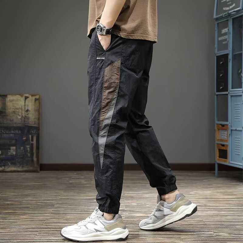 Ανδρικά καλοκαιρινά jogger παντελόνια υψηλής ποιότητας 2025, αθλητικά‑casual, γρήγορο στέγνωμα, χαλαρή γραμμή, cropped μήκος