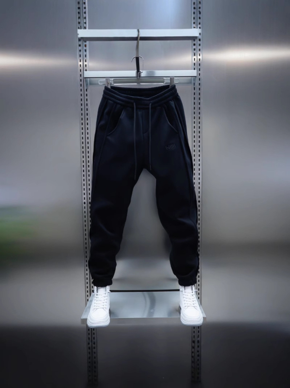 Muške sportske hlače s jednobojnim izvezenim detalima, korejski stil, moderne, elastične, uskog kroja
