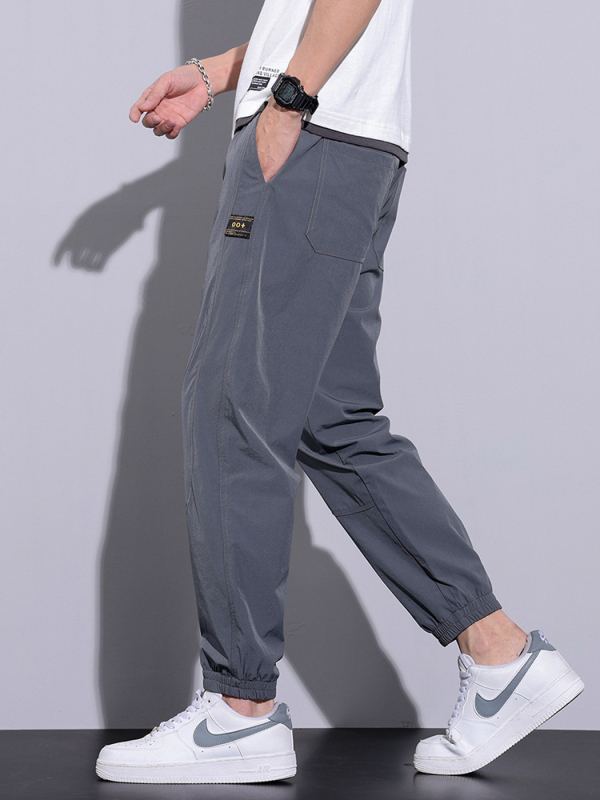 Férfi nyári vékony nadrág, laza harém fazon, cropped hossz, casual stílus
