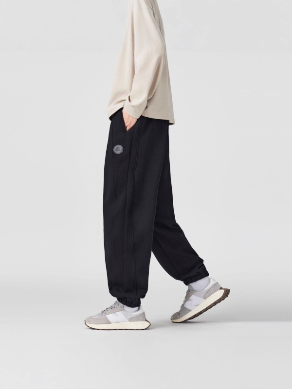KUKULUKY Muške pletene harém hlače, jesen-zima, široka kroja, gradski street style, pamuk-poliester smjesa