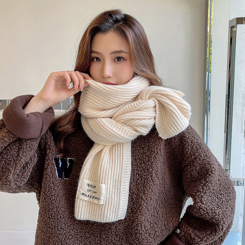 Nova jednofarbna pleteni šal od arktičkog veluru, zimskog korejskog stila, unisex, debeo i topao