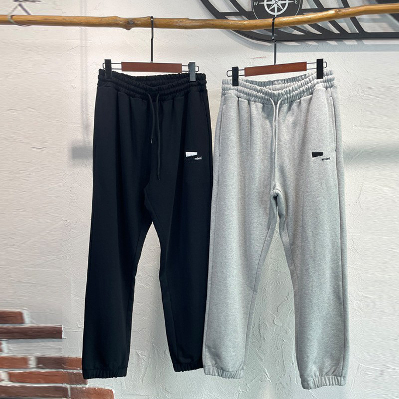 Ανδρικά βαμβακερά παντελόνια jogger βαρέως τύπου με κέντημα φάλαινας, χαλαρή γραμμή, ελαστικά τελειώματα, ίσιο παντελόνι, μονόχρωμα