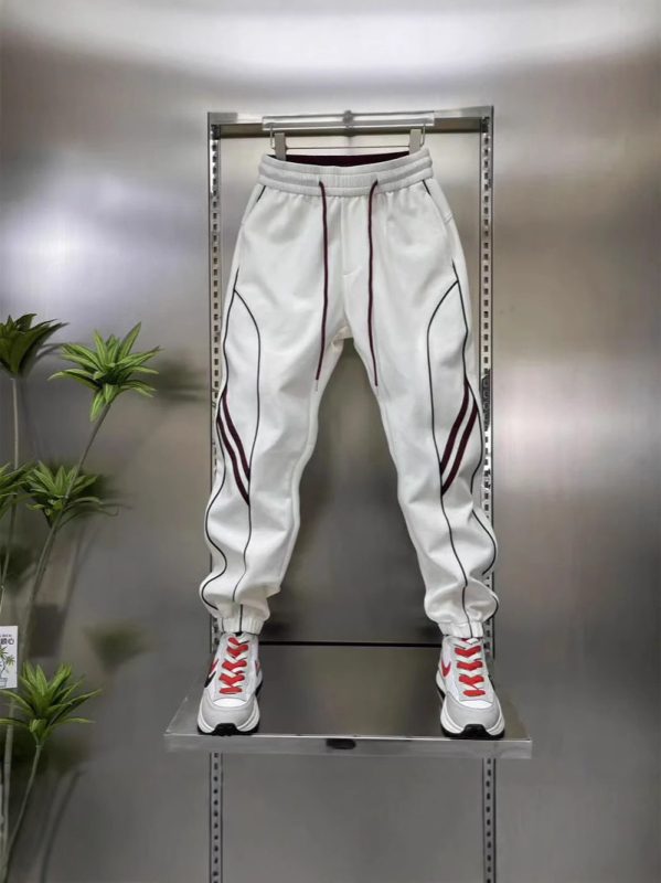 Novo širokog kroja muške sportske jogger hlače s patchwork panelima, casual haremski stil