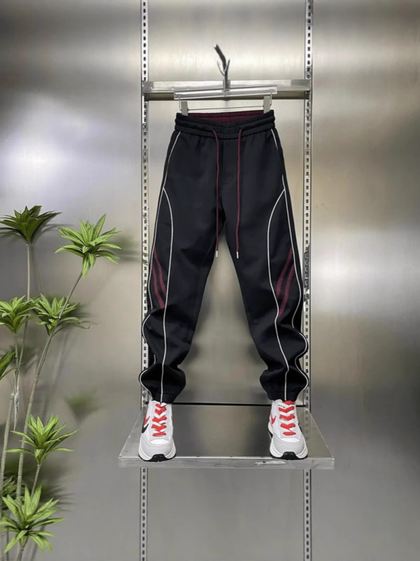 Novo širokog kroja muške sportske jogger hlače s patchwork panelima, casual haremski stil