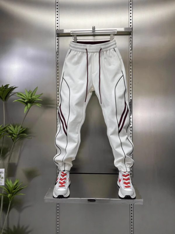 Novo širokog kroja muške sportske jogger hlače s patchwork panelima, casual haremski stil