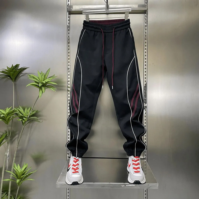 Novo širokog kroja muške sportske jogger hlače s patchwork panelima, casual haremski stil