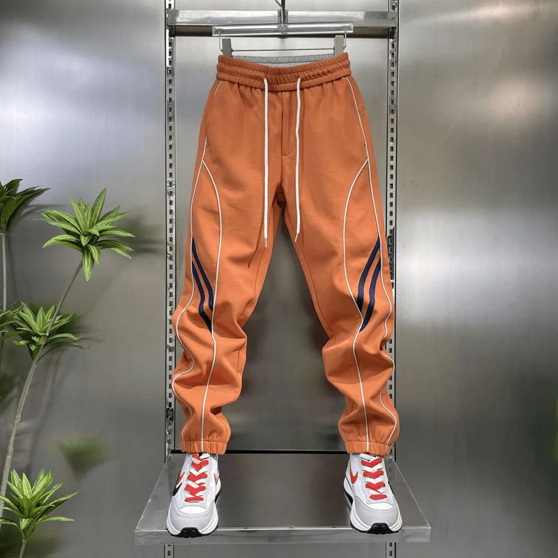 Novo širokog kroja muške sportske jogger hlače s patchwork panelima, casual haremski stil