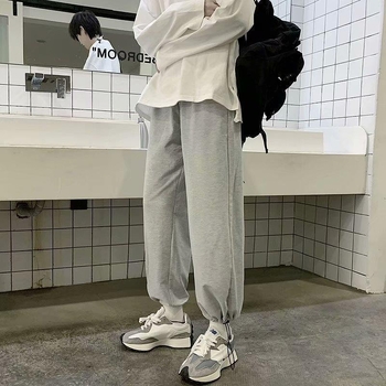 Férfi nyári ice-silk nadrág, laza szabás, cropped hossz, széles szárú