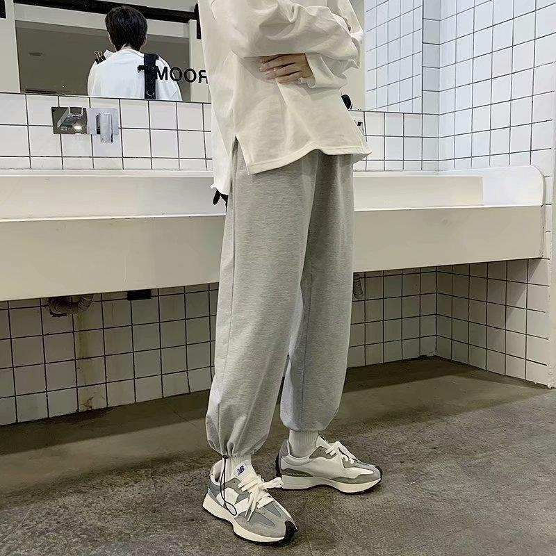 Férfi nyári ice-silk nadrág, laza szabás, cropped hossz, széles szárú