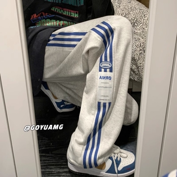 Muške trenirke hlače s flecom za jesen-zimu, široki kroj, do gležnja, 9/10 duljine