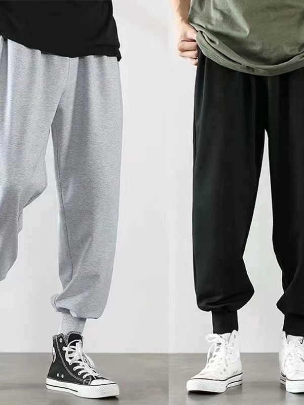 Ανδρικά παντελόνια jogger σε κορεατικό στυλ, ελαφριά για άνοιξη-καλοκαίρι, casual αθλητικά παντελόνια με στενή γραμμή