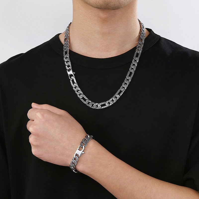 Muška narukvica od nehrđajućeg čelika s OT kopčom, odljev, punk stil, minimalistički uzorak, moderan dodatak