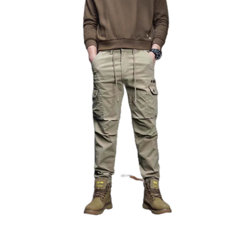 Férfiaknak szóló amerikai retro cargo nadrág húzózsinórral, mindennapi jogger nadrág, taktikai stílus